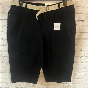 Size 18 Woman’s Black Shorts with Belt. New with tag. 98% cotton..